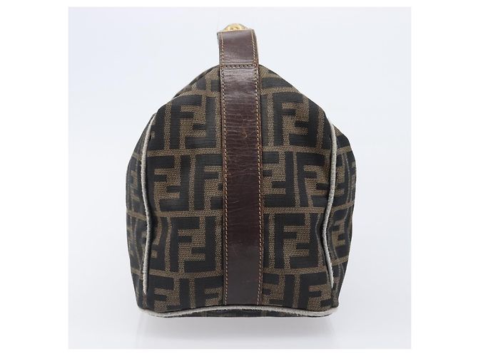 FENDI Zucca Canvas Vanity Handtasche Schwarz Braun Auth 198536 - Ansicht 4