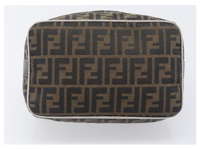 FENDI Zucca Canvas Vanity Handtasche Schwarz Braun Auth 198536 - Ansicht 5