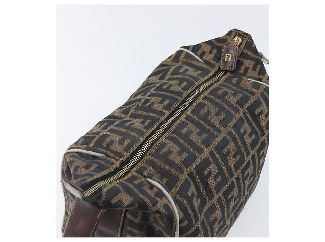 FENDI Zucca Canvas Vanity Handtasche Schwarz Braun Auth 198536 - Ansicht 9
