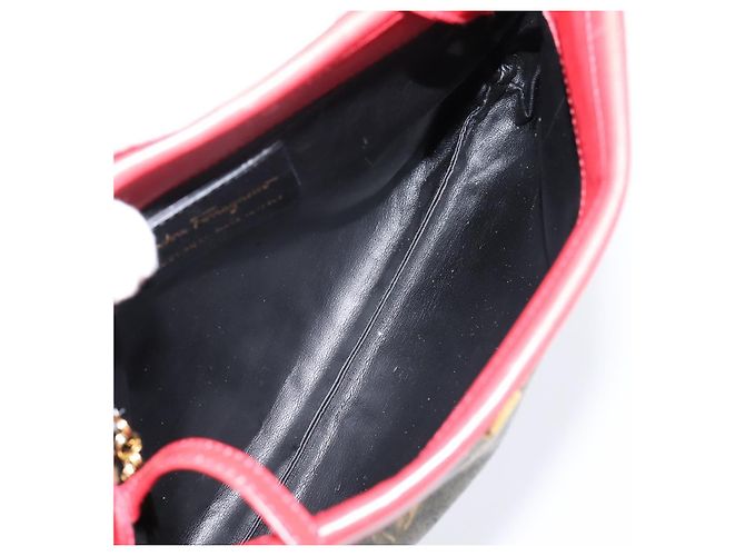 Salvatore Ferragamo Shoulder Bag Coated Canvas Multicolor Gold Auth 204442 Multiple colors Golden - view 10