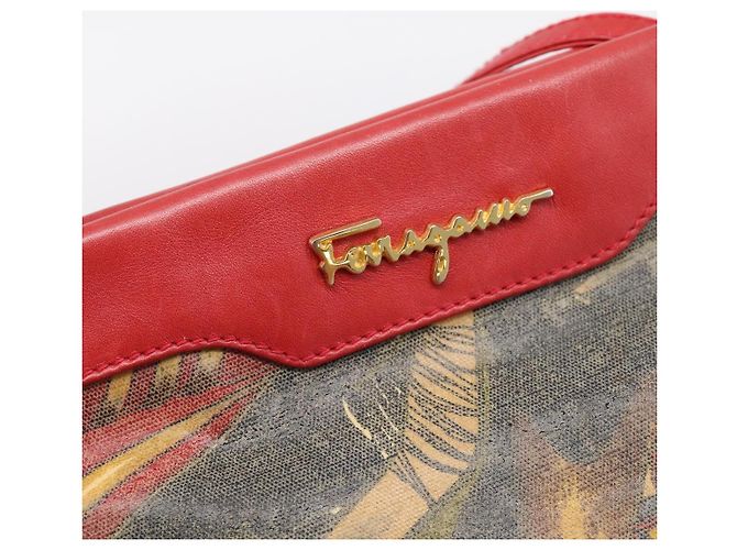 Salvatore Ferragamo Shoulder Bag Coated Canvas Multicolor Gold Auth 204442 Multiple colors Golden - view 17