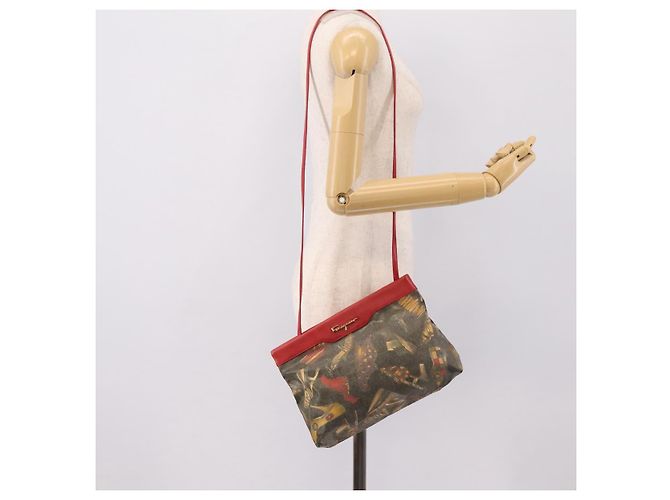 Salvatore Ferragamo Shoulder Bag Coated Canvas Multicolor Gold Auth 204442 Multiple colors Golden - view 21