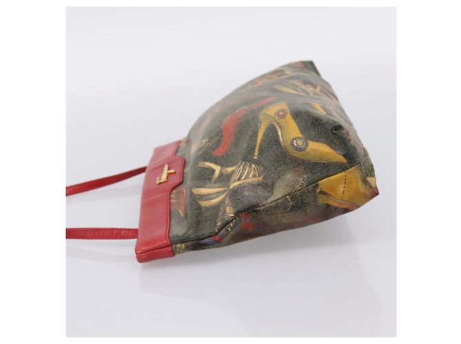 Salvatore Ferragamo Shoulder Bag Coated Canvas Multicolor Gold Auth 204442 Multiple colors Golden - view 3