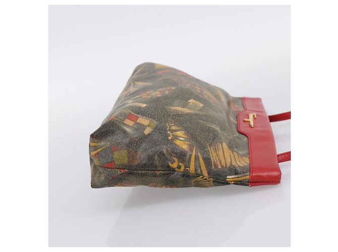 Salvatore Ferragamo Shoulder Bag Coated Canvas Multicolor Gold Auth 204442 Multiple colors Golden - view 4