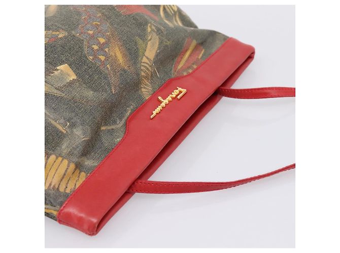 Salvatore Ferragamo Shoulder Bag Coated Canvas Multicolor Gold Auth 204442 Multiple colors Golden - view 6