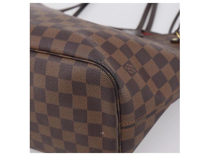 Borsa Tote LOUIS VUITTON Damier Ebene Neverfull MM N51105 LV Auth ka6219 - vista 18