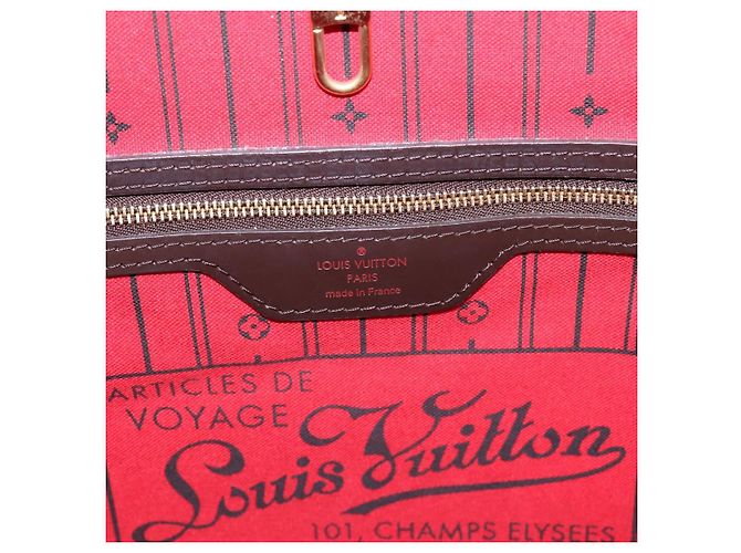 Borsa Tote LOUIS VUITTON Damier Ebene Neverfull MM N51105 LV Auth ka6219 - vista 20