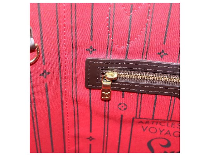 Borsa Tote LOUIS VUITTON Damier Ebene Neverfull MM N51105 LV Auth ka6219 - vista 23