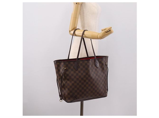 Borsa Tote LOUIS VUITTON Damier Ebene Neverfull MM N51105 LV Auth ka6219 - vista 25