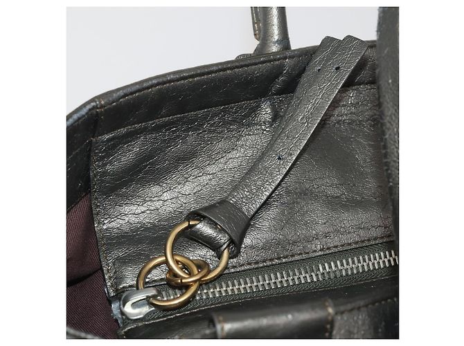 Chloé Chloe Tote Bag aus Leder Grau Goldfarben Auth BA15487 Braun - Ansicht 10