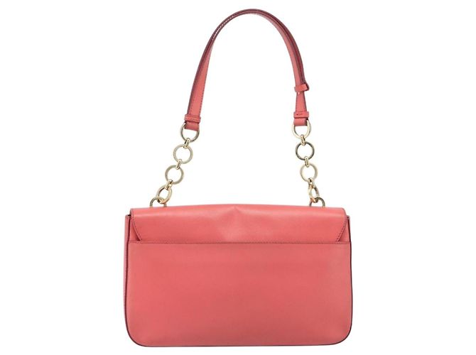 Borsa a tracolla Salvatore Ferragamo Gancini Chain in pelle Pink Gold Auth 204648A Rosa - vista 2