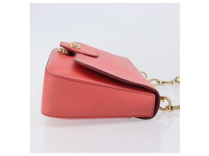 Borsa a tracolla Salvatore Ferragamo Gancini Chain in pelle Pink Gold Auth 204648A Rosa - vista 3