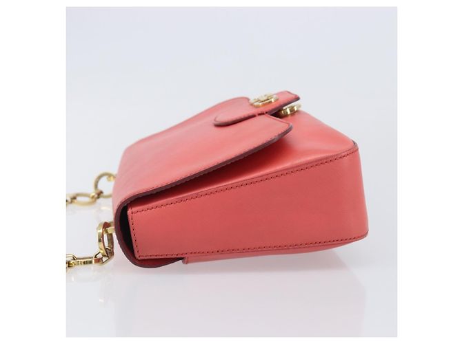Borsa a tracolla Salvatore Ferragamo Gancini Chain in pelle Pink Gold Auth 204648A Rosa - vista 4