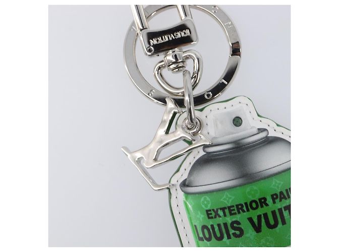 LOUIS VUITTON Monogram Porte Cle Paint Charm Leather Green MP3384 LV Auth 167611SAM Verde Monogramma - vista 3