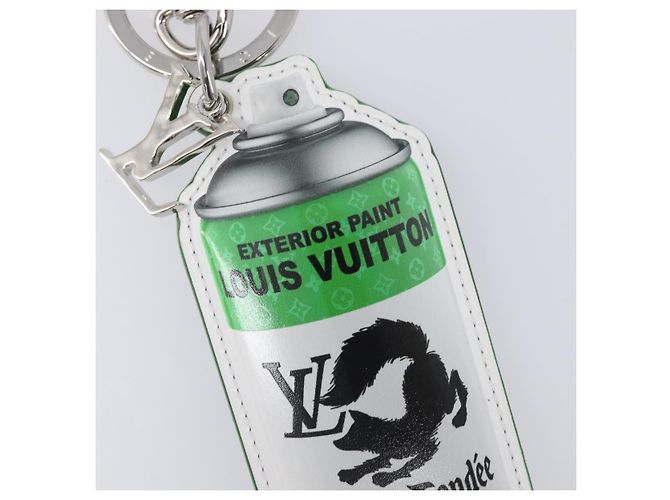 LOUIS VUITTON Monogram Porte Cle Paint Charm Leather Green MP3384 LV Auth 167611SAM Verde Monogramma - vista 4
