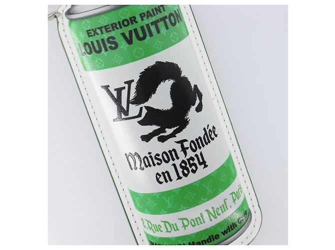 LOUIS VUITTON Monogram Porte Cle Paint Charm Leather Green MP3384 LV Auth 167611SAM Verde Monogramma - vista 5