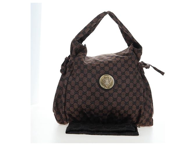 Borsa a mano GUCCI GG Canvas Outlet Brown Gold 286307 Auth 201176V Marrone D'oro - vista 12