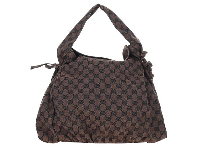 Borsa a mano GUCCI GG Canvas Outlet Brown Gold 286307 Auth 201176V Marrone D'oro - vista 2