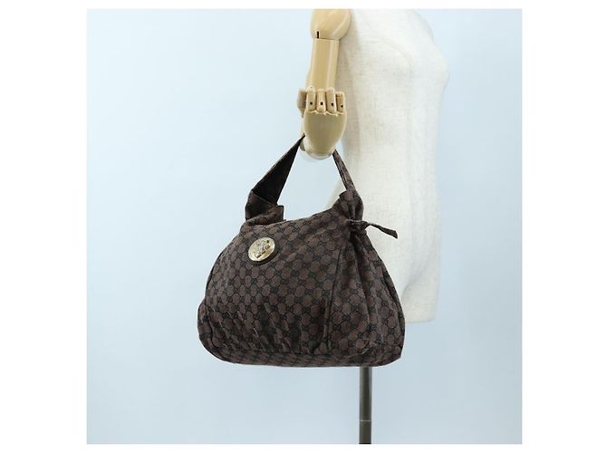 Borsa a mano GUCCI GG Canvas Outlet Brown Gold 286307 Auth 201176V Marrone D'oro - vista 25