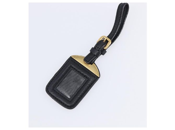 PRADA Vitellolux Hand Bag Leather Black Gold Auth 204100V Golden - view 11