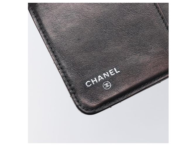 Cartera CHANEL Matelasse de piel charol negra plata CC Auth yk20916A Negro - vista 22