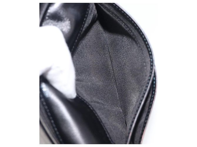 Cartera CHANEL Matelasse de piel charol negra plata CC Auth yk20916A Negro - vista 26