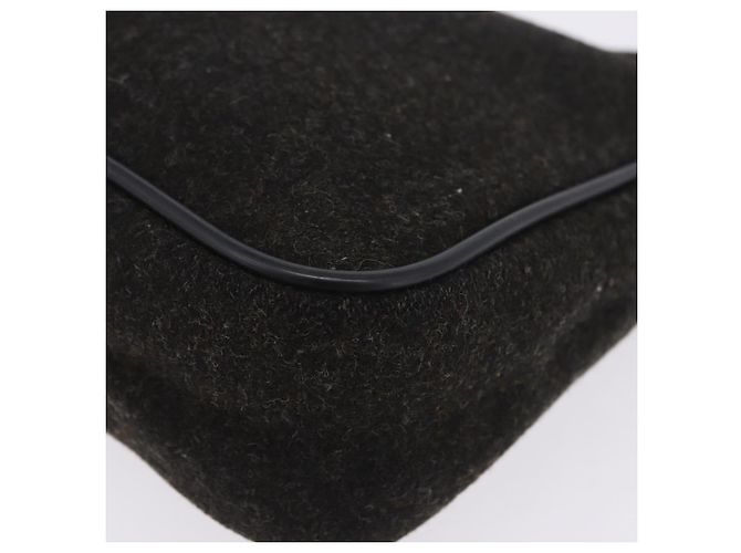 PRADA PRADA Sports Accessory Pouch Canvas Wool Black Auth 203830A - view 16