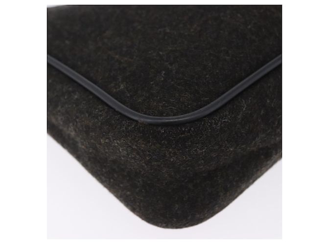 PRADA PRADA Sports Accessory Pouch Canvas Wool Black Auth 203830A - view 17