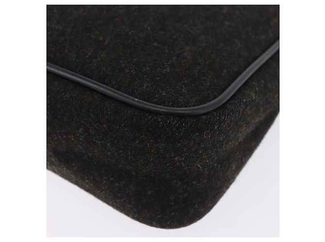 PRADA PRADA Sports Accessory Pouch Canvas Wool Black Auth 203830A - view 18