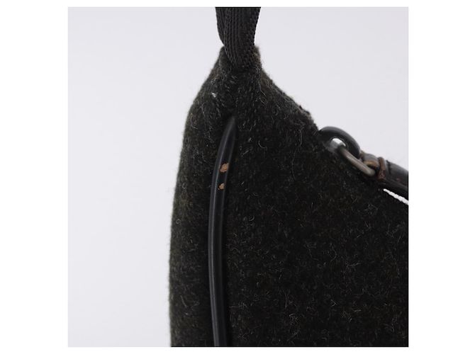 PRADA PRADA Sports Accessory Pouch Canvas Wool Black Auth 203830A - view 2