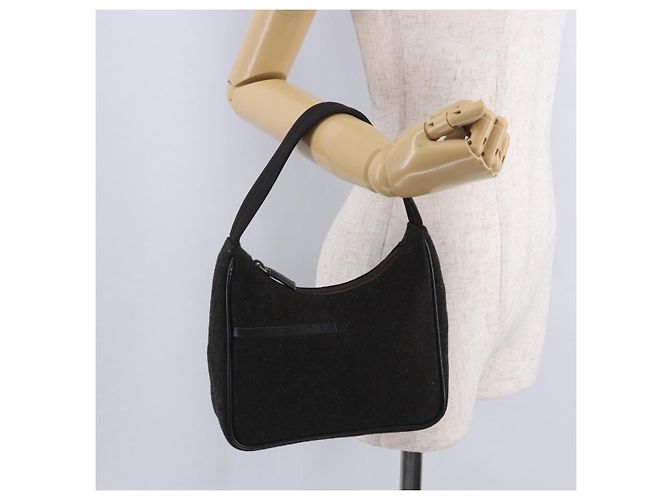 PRADA PRADA Sports Accessory Pouch Canvas Wool Black Auth 203830A - view 23