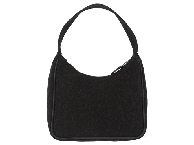 PRADA PRADA Sports Accessory Pouch Canvas Wool Black Auth 203830A - view 3