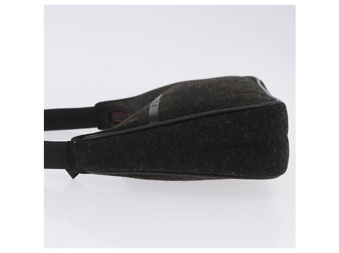 PRADA PRADA Sports Accessory Pouch Canvas Wool Black Auth 203830A - view 5
