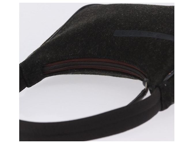 PRADA PRADA Sports Accessory Pouch Canvas Wool Black Auth 203830A - view 7