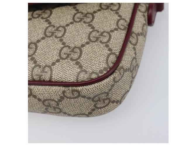 Borsa a tracolla GUCCI GG Supreme PVC Beige Gold 818764 Auth 200784M D'oro - vista 16