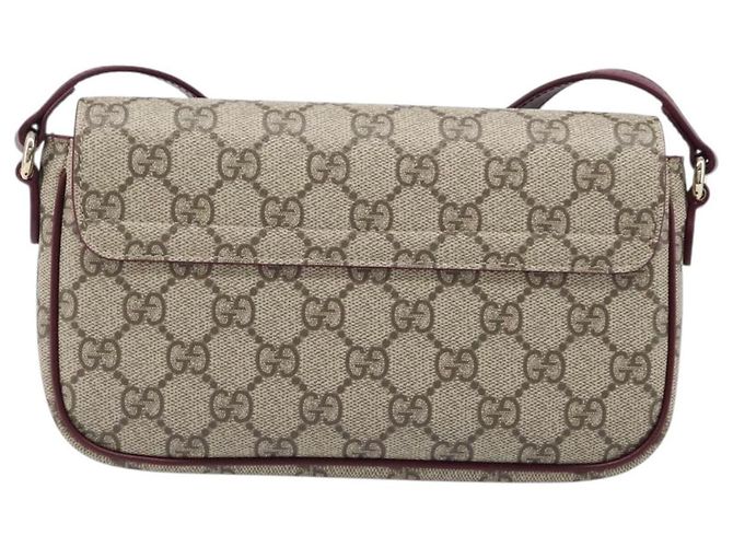 Borsa a tracolla GUCCI GG Supreme PVC Beige Gold 818764 Auth 200784M D'oro - vista 2