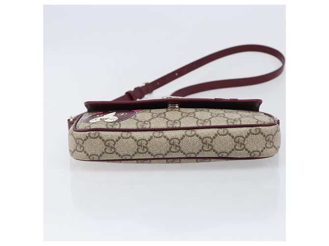 Borsa a tracolla GUCCI GG Supreme PVC Beige Gold 818764 Auth 200784M D'oro - vista 5