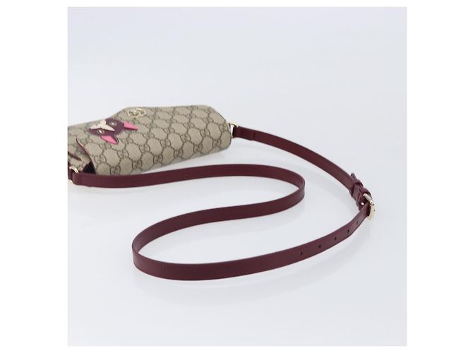 Borsa a tracolla GUCCI GG Supreme PVC Beige Gold 818764 Auth 200784M D'oro - vista 7