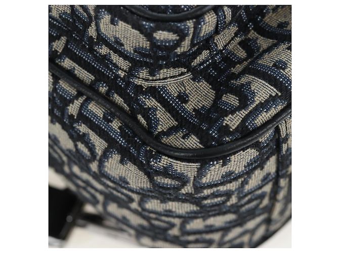 Zaino Christian Dior Trotter Canvas Jacquard Navy Silver Auth 203250SAM Argento Blu navy - vista 17