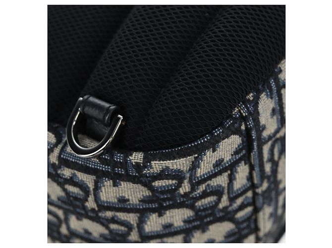 Zaino Christian Dior Trotter Canvas Jacquard Navy Silver Auth 203250SAM Argento Blu navy - vista 19