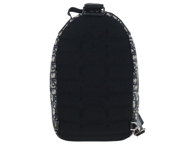 Zaino Christian Dior Trotter Canvas Jacquard Navy Silver Auth 203250SAM Argento Blu navy - vista 2