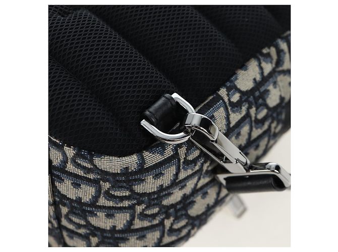 Zaino Christian Dior Trotter Canvas Jacquard Navy Silver Auth 203250SAM Argento Blu navy - vista 20