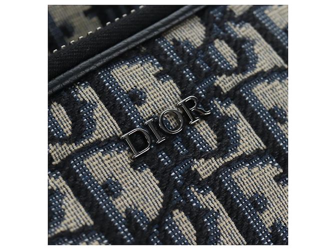 Zaino Christian Dior Trotter Canvas Jacquard Navy Silver Auth 203250SAM Argento Blu navy - vista 21