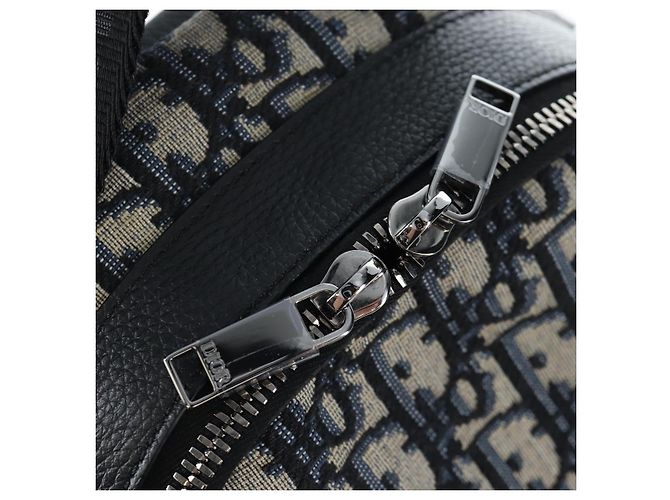 Zaino Christian Dior Trotter Canvas Jacquard Navy Silver Auth 203250SAM Argento Blu navy - vista 24