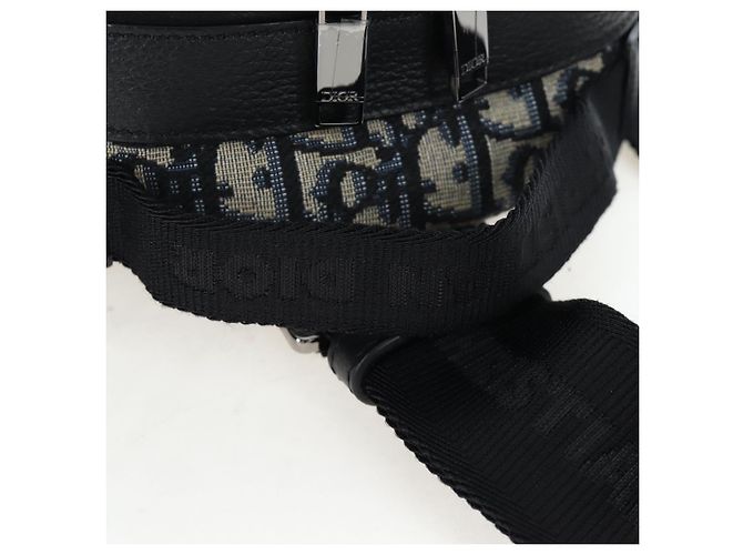 Zaino Christian Dior Trotter Canvas Jacquard Navy Silver Auth 203250SAM Argento Blu navy - vista 7