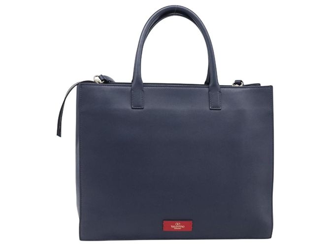 Borsa VALENTINO in pelle 2way Navy Gold Auth 202206V D'oro Blu navy - vista 2