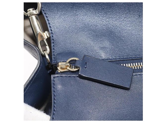 Borsa VALENTINO in pelle 2way Navy Gold Auth 202206V D'oro Blu navy - vista 21