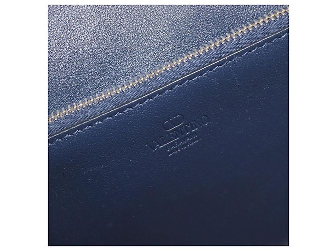 Borsa VALENTINO in pelle 2way Navy Gold Auth 202206V D'oro Blu navy - vista 22
