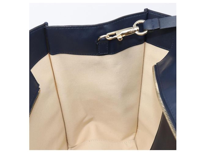 Borsa VALENTINO in pelle 2way Navy Gold Auth 202206V D'oro Blu navy - vista 23