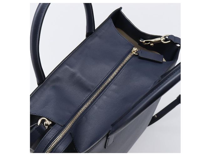 Borsa VALENTINO in pelle 2way Navy Gold Auth 202206V D'oro Blu navy - vista 6